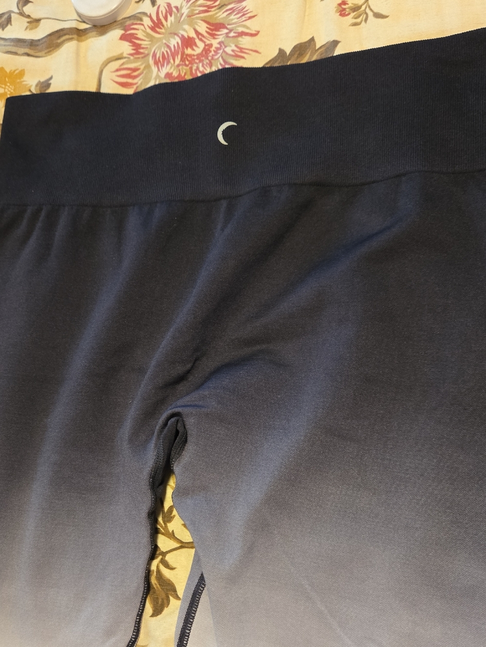 ZYIA Black Ombre Leggings with Crescent Detail, 26" Inseam
